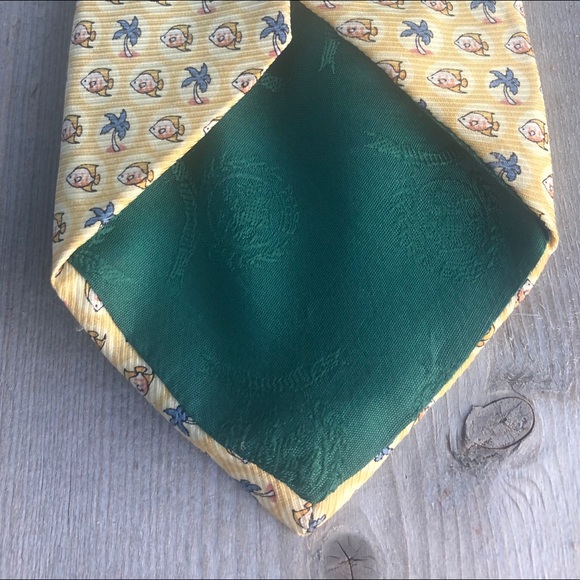 Tommy Hilfiger Fish and Palm Tree Silk Tie - Picture 6 of 10